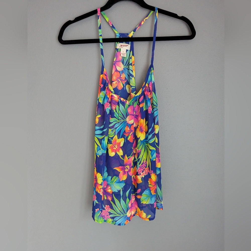 Vintage Arizona Jean company bright floral tank top size XL 22x28